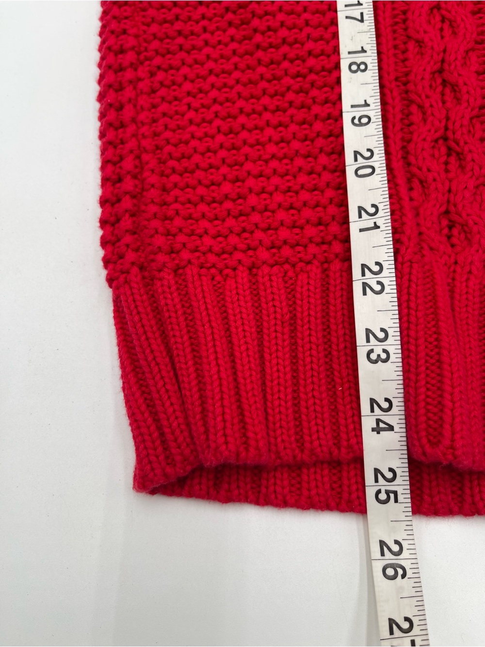 Leo & Nicole Womens XL Red Cable Knit Turtleneck Sweater 100% Cotton Long Sleeve - Picture 10 of 11